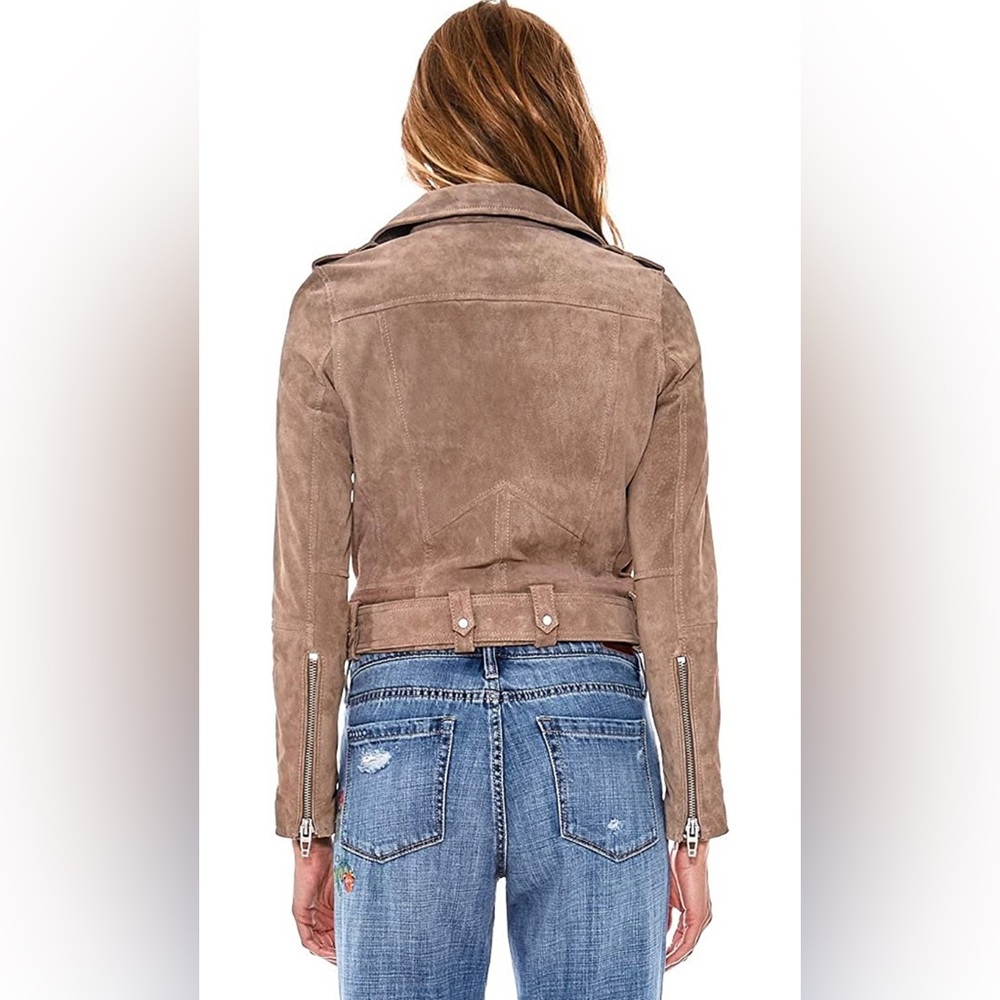 Blank NYC Genuine Suede Moto Jacket Sz L - Picture 3 of 8